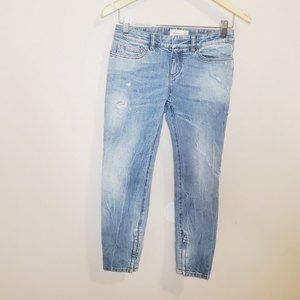 Faith Connexion Indigo skinny zipper ankle jeans